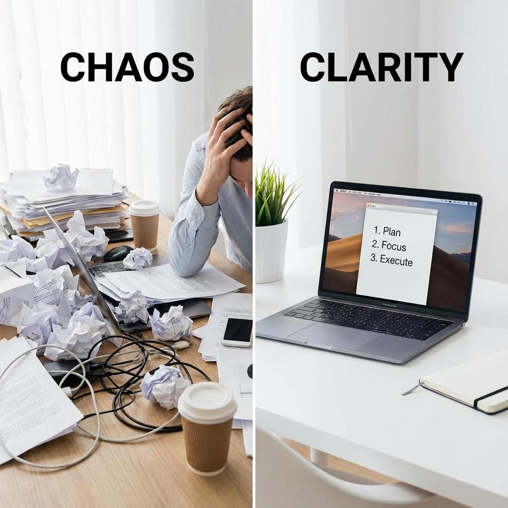 Chaos vs Clarity concept